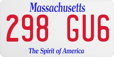 MA license plate 298GU6