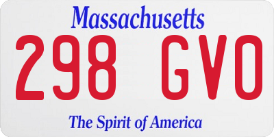 MA license plate 298GV0