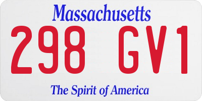 MA license plate 298GV1