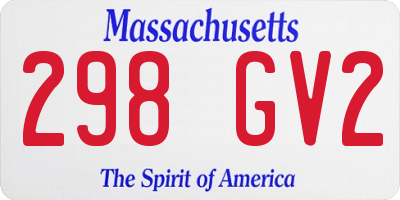 MA license plate 298GV2
