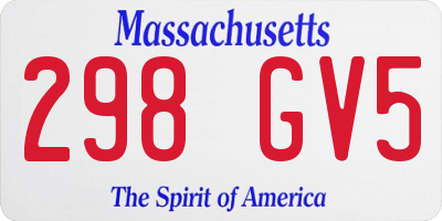 MA license plate 298GV5