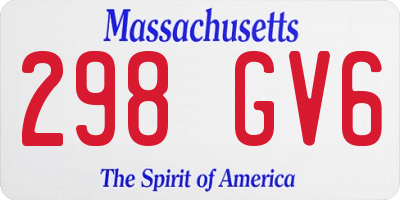 MA license plate 298GV6