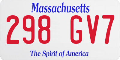MA license plate 298GV7
