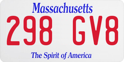 MA license plate 298GV8