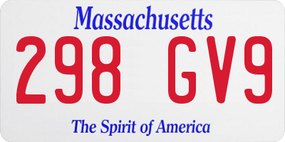 MA license plate 298GV9