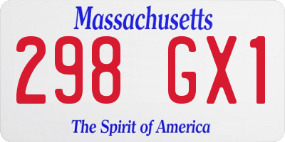 MA license plate 298GX1