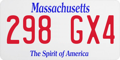 MA license plate 298GX4