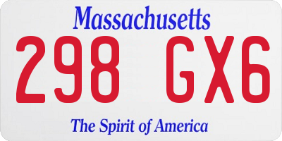 MA license plate 298GX6