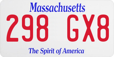 MA license plate 298GX8
