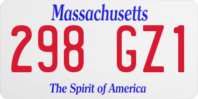 MA license plate 298GZ1