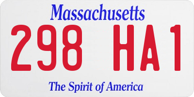 MA license plate 298HA1