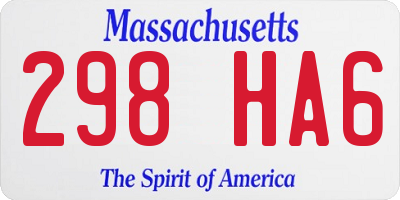 MA license plate 298HA6