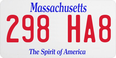 MA license plate 298HA8