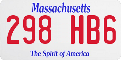 MA license plate 298HB6