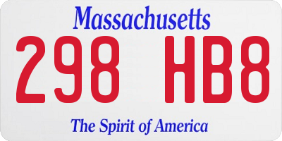 MA license plate 298HB8