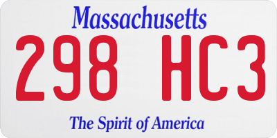 MA license plate 298HC3