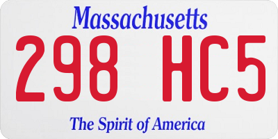 MA license plate 298HC5