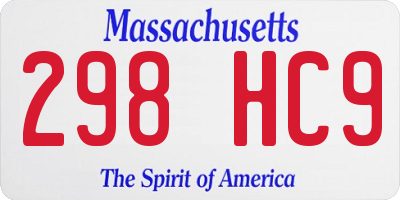 MA license plate 298HC9