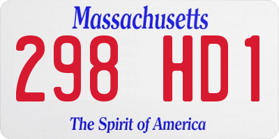MA license plate 298HD1