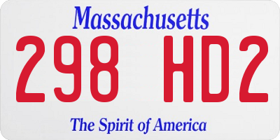 MA license plate 298HD2
