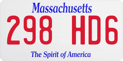 MA license plate 298HD6