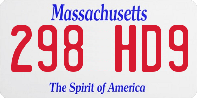 MA license plate 298HD9