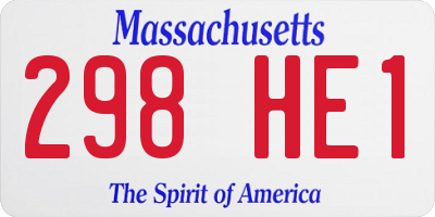 MA license plate 298HE1