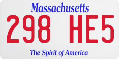 MA license plate 298HE5