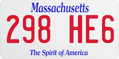 MA license plate 298HE6