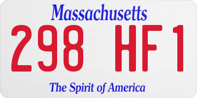 MA license plate 298HF1