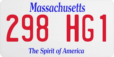 MA license plate 298HG1