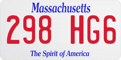MA license plate 298HG6