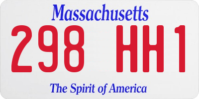 MA license plate 298HH1