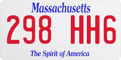 MA license plate 298HH6