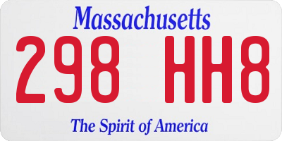 MA license plate 298HH8
