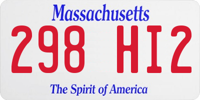 MA license plate 298HI2