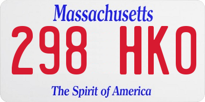 MA license plate 298HK0