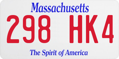 MA license plate 298HK4