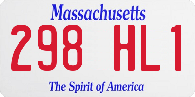 MA license plate 298HL1