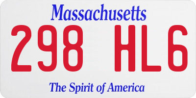 MA license plate 298HL6