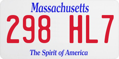 MA license plate 298HL7