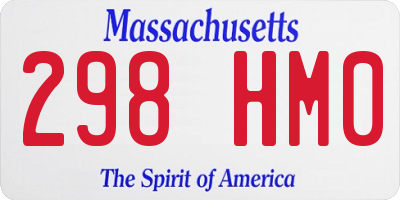 MA license plate 298HM0