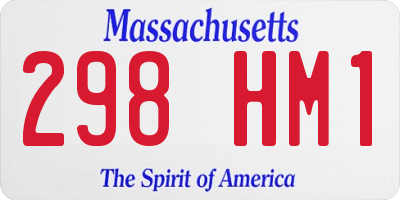 MA license plate 298HM1