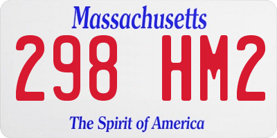 MA license plate 298HM2