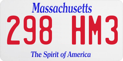 MA license plate 298HM3