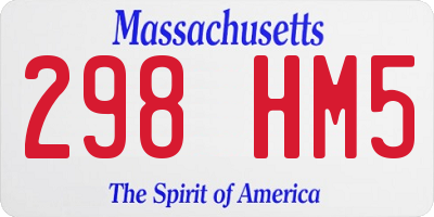 MA license plate 298HM5