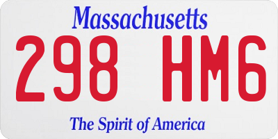 MA license plate 298HM6