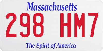 MA license plate 298HM7