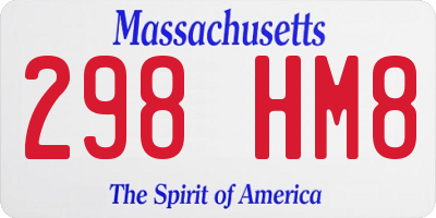 MA license plate 298HM8