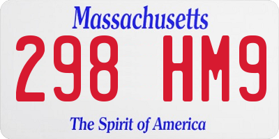 MA license plate 298HM9